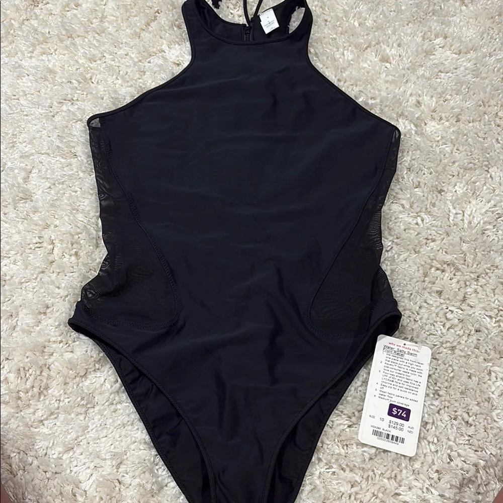 Lululemon Black Salty Swim Front Racer - Picture 1 of 5